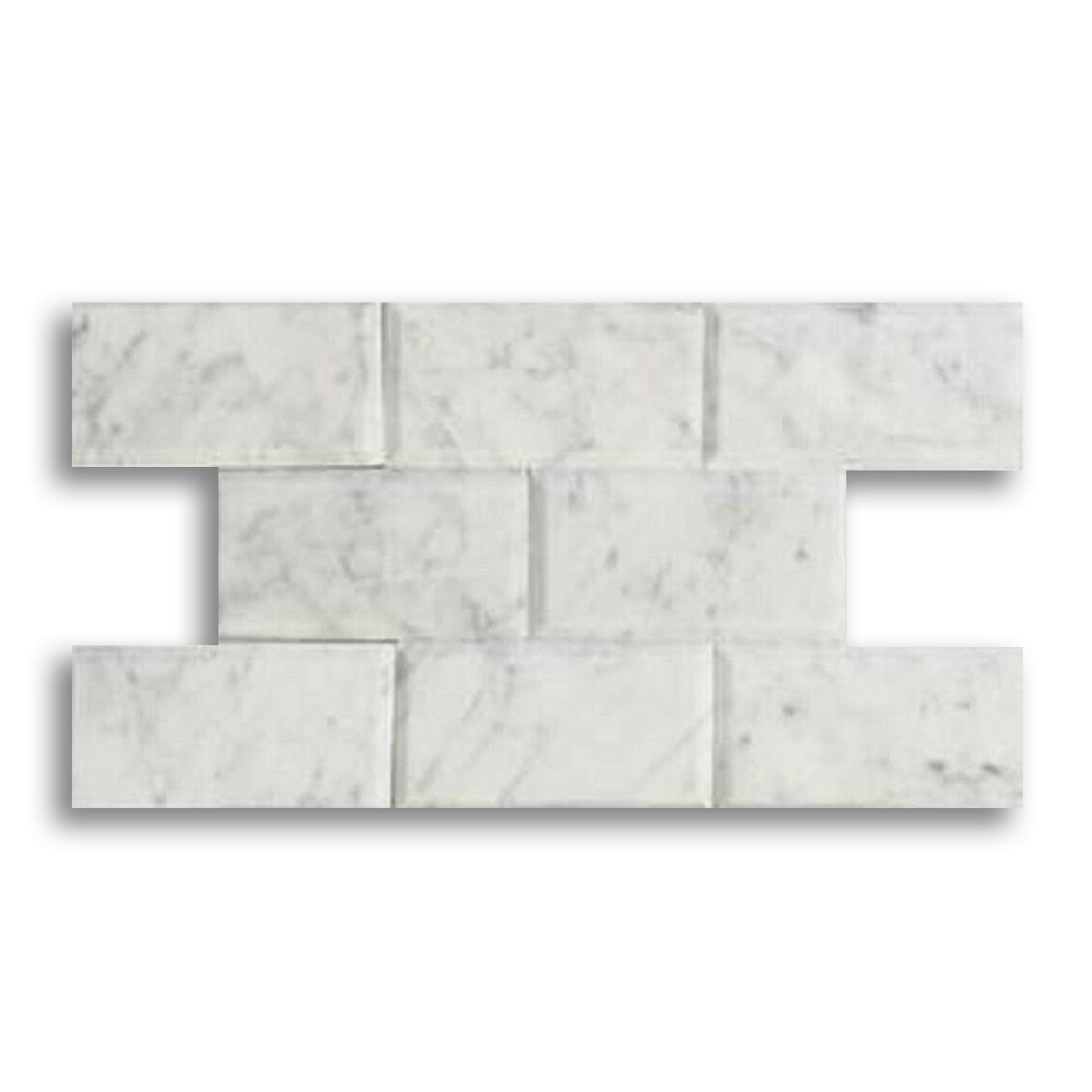 4x12 Carrara White Marble Polished & Beveled Tile - American Tile Depot