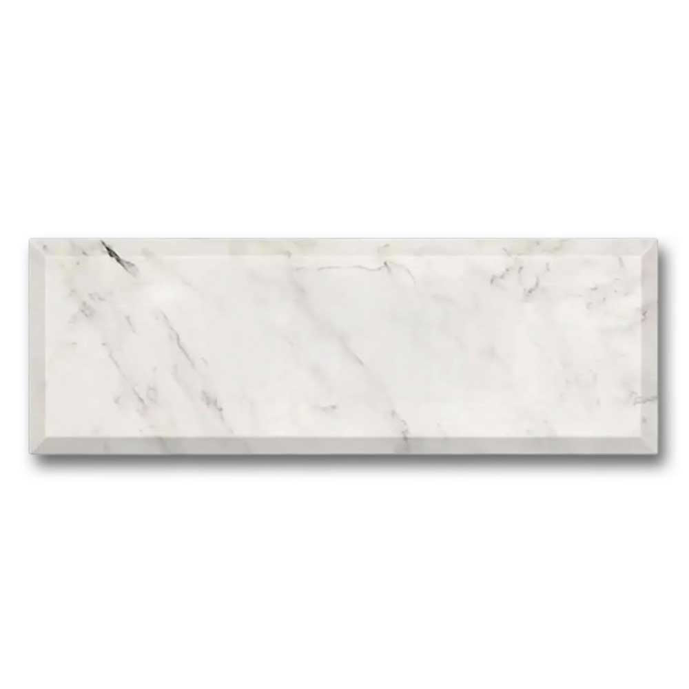 4x12 Oriental White / Asian Statuary Polished & Beveled Tile
