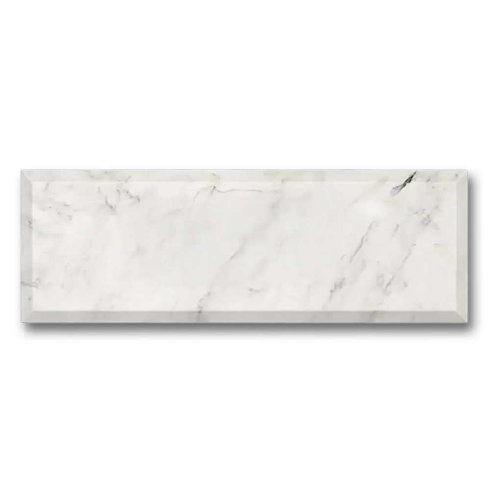 4x12 Oriental White / Asian Statuary Polished & Beveled Tile