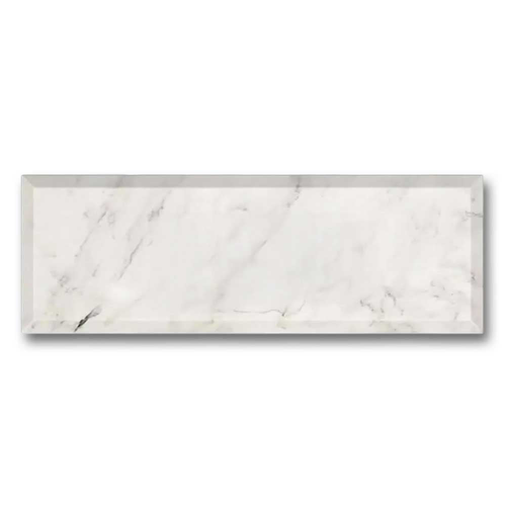 4x12 Oriental White / Asian Statuary Honed & Beveled Tile