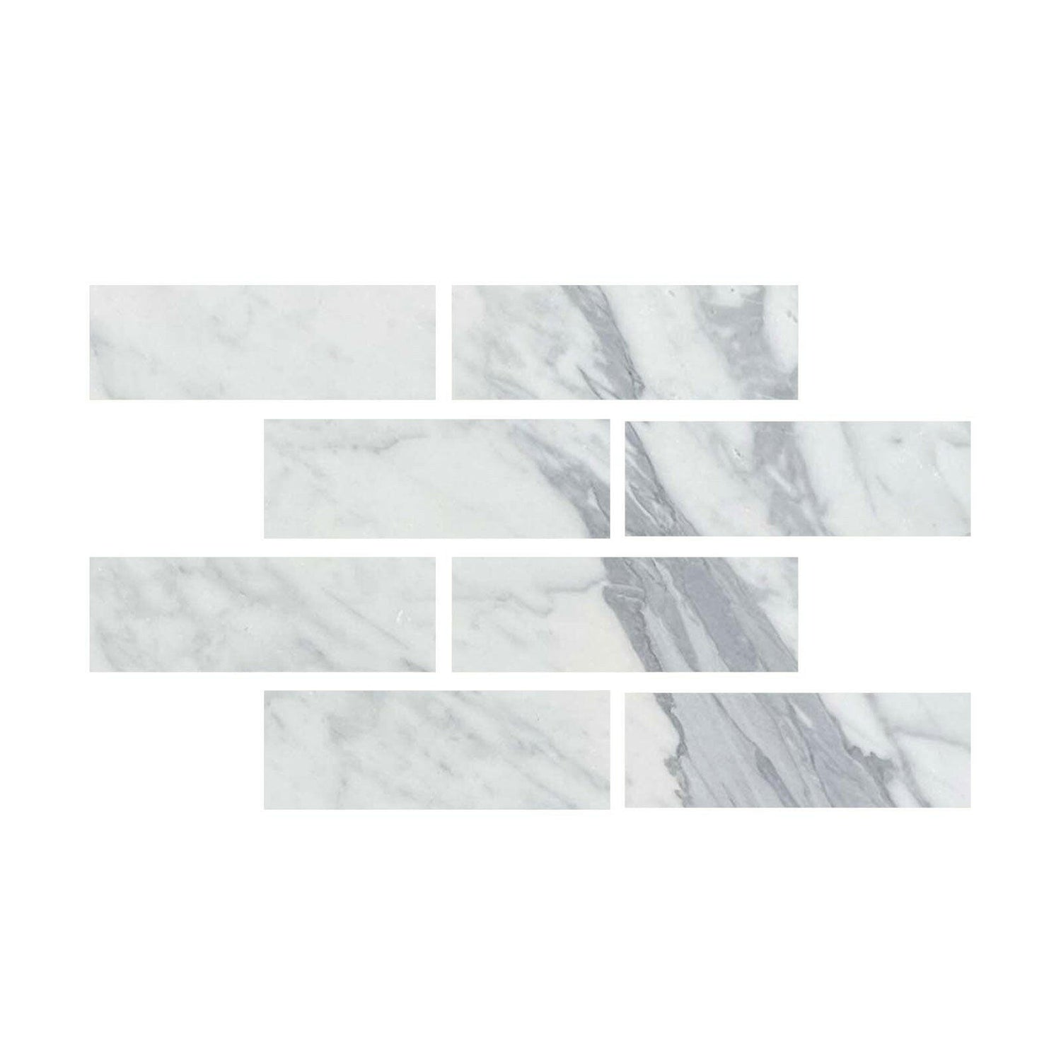 4x12 Italian Statuary White Marble Polished Tile-American Tile Depot