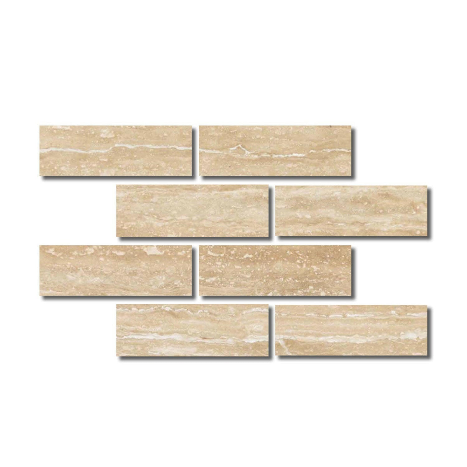 4x12 Ivory Travertine Vein Cut Filled & Polished Tile-American Tile Depot