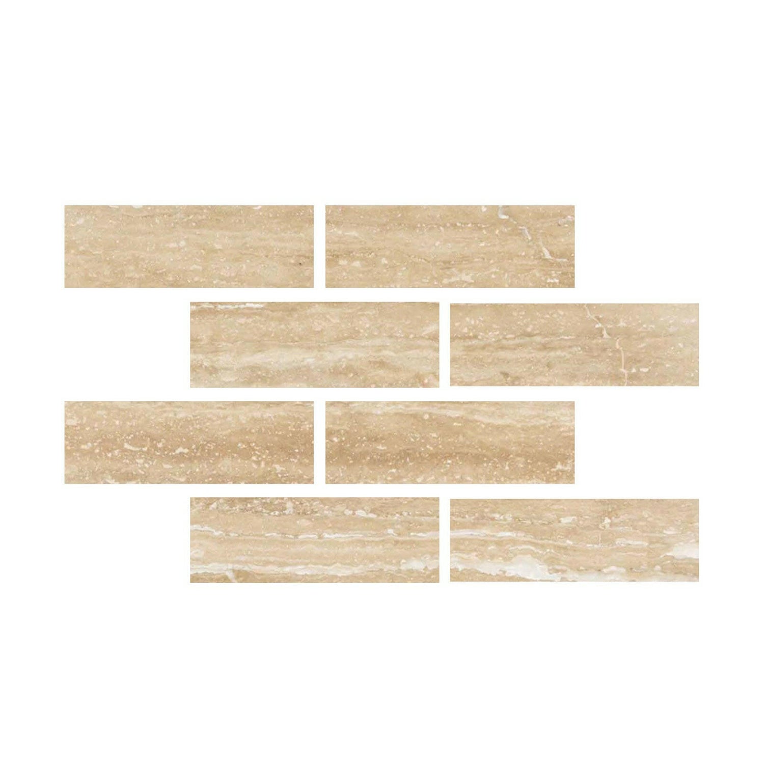 4x12 Ivory Travertine Vein Cut Filled & Polished Tile-American Tile Depot