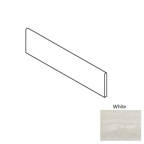 4x24 Heritage White Matte Travertine Look Porcelain Bullnose Tile 4x24 Heritage White Matte Travertine Look Porcelain Bullnose Tile - American Tile Depot