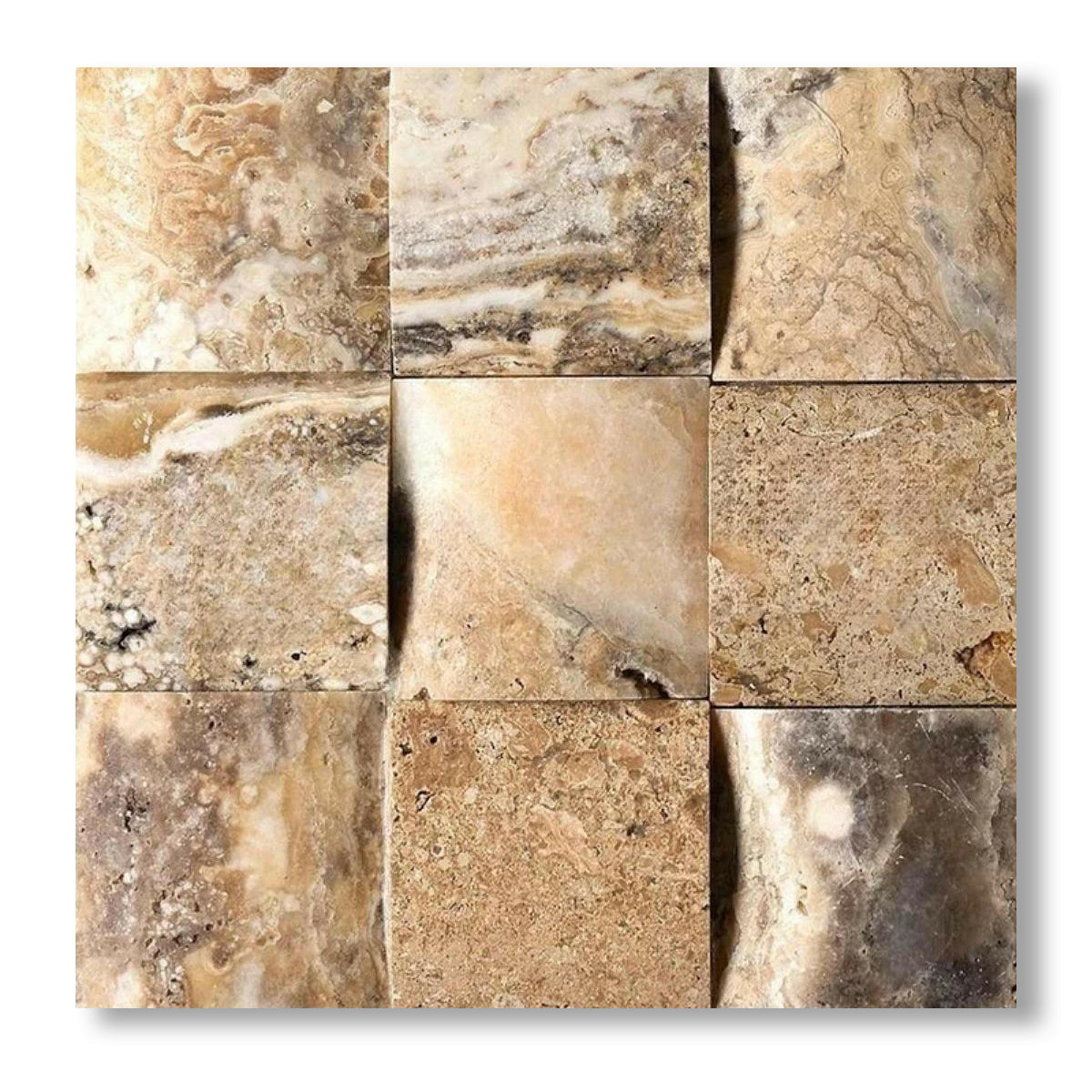 4x4 Antico Onyx Travertine CNC-Arched Tile - American Tile Depot
