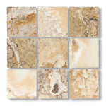 4x4 Antico Onyx Travertine Tumbled Tile - American Tile Depot