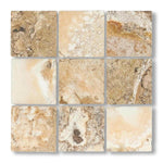4x4 Antico Onyx Travertine Tumbled Tile - American Tile Depot
