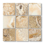 4x4 Antico Onyx Travertine Tumbled Tile - American Tile Depot