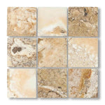 4x4 Antico Onyx Travertine Tumbled Tile - American Tile Depot
