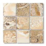 4x4 Antico Onyx Travertine Tumbled Tile - American Tile Depot