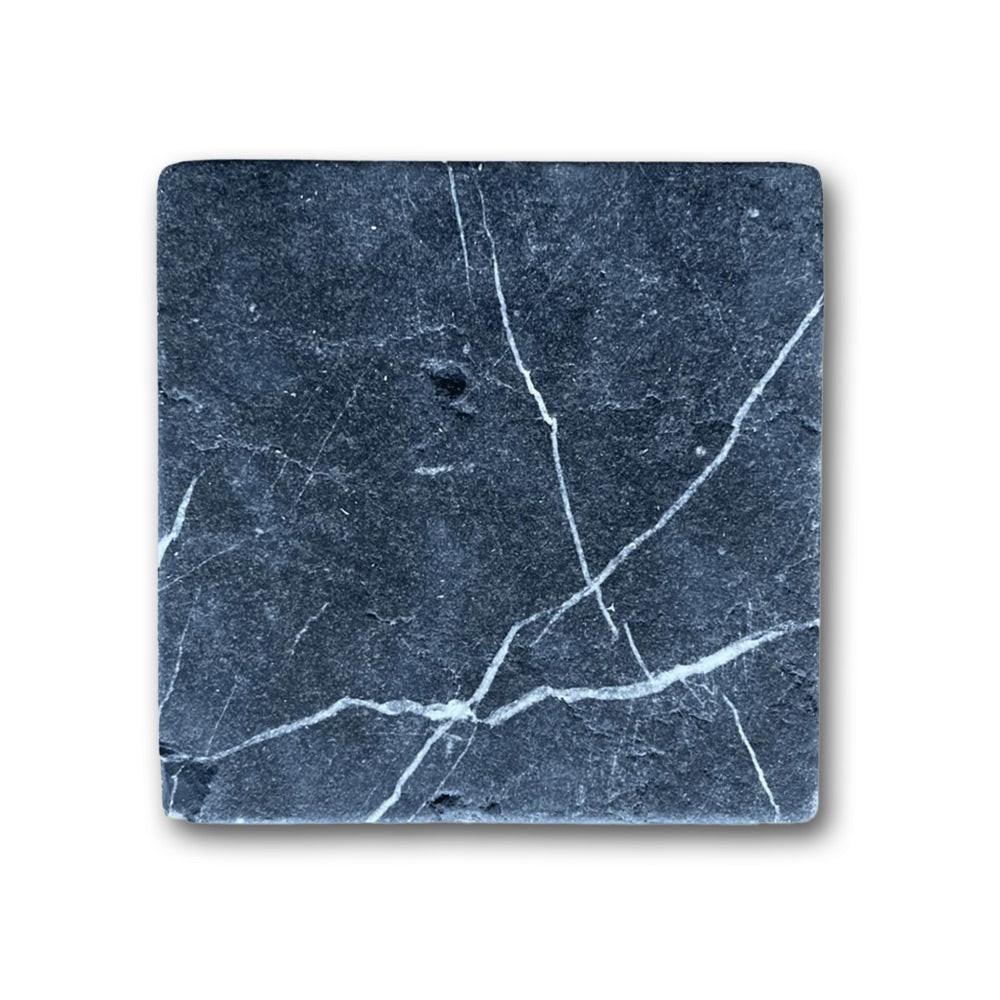 4x4 Black Marquina Marble Tumbled Tile 4x4 Black Marquina Marble Tumbled Tile - American Tile Depot
