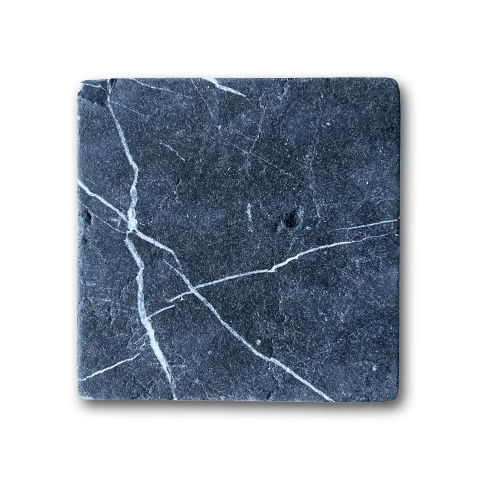 4x4 Black Marquina Marble Tumbled Tile 4x4 Black Marquina Marble Tumbled Tile - American Tile Depot