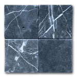 4x4 Black Marquina Marble Tumbled Tile 4x4 Black Marquina Marble Tumbled Tile - American Tile Depot