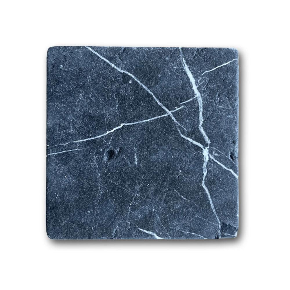 4x4 Black Marquina Marble Tumbled Tile 4x4 Black Marquina Marble Tumbled Tile - American Tile Depot
