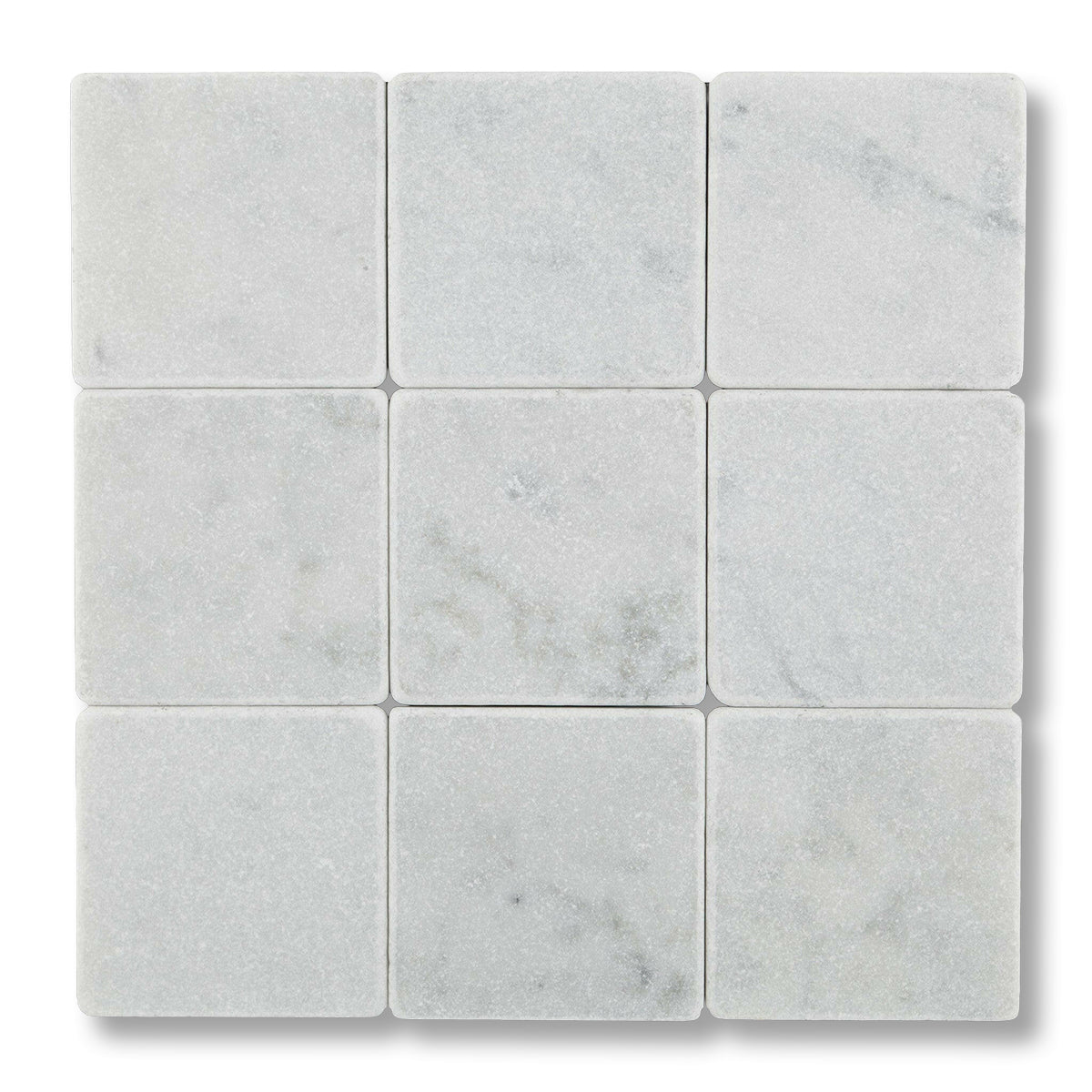 4x4 Carrara White Marble Tumbled Tile - American Tile Depot