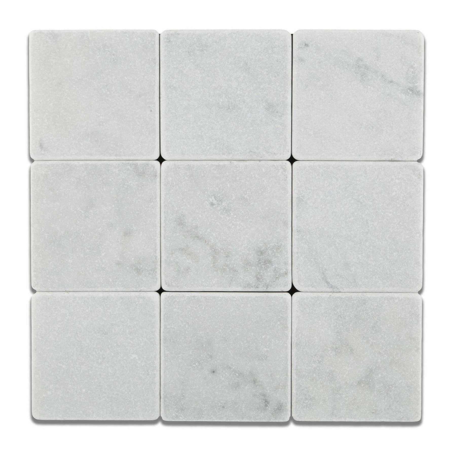 4x4 Carrara White Marble Tumbled Tile 4x4 Carrara White Marble Tumbled Tile - American Tile Depot
