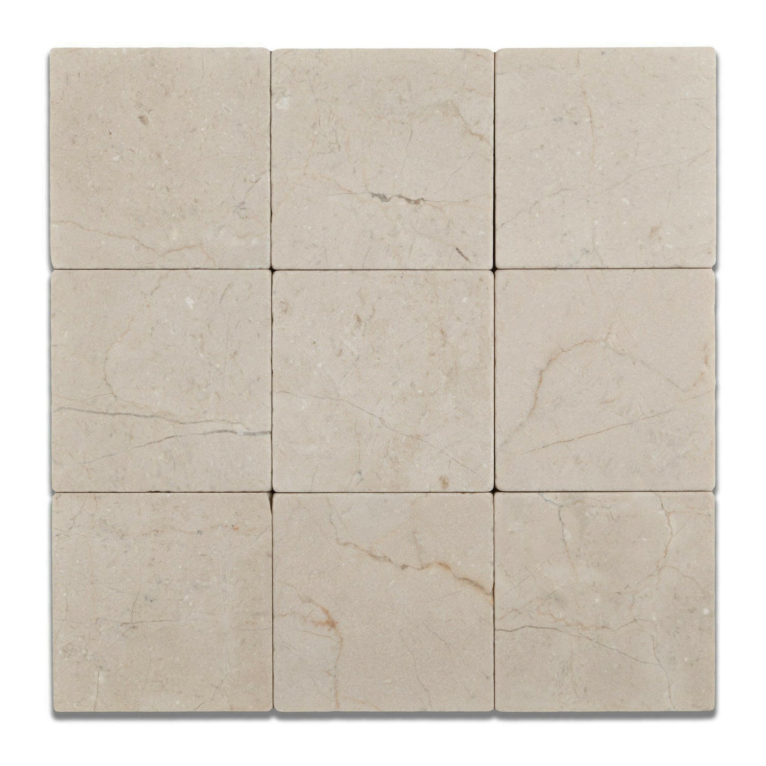 4x4 Crema Marfil Marble Tumbled Tile 4x4 Crema Marfil Marble Tumbled Tile - American Tile Depot