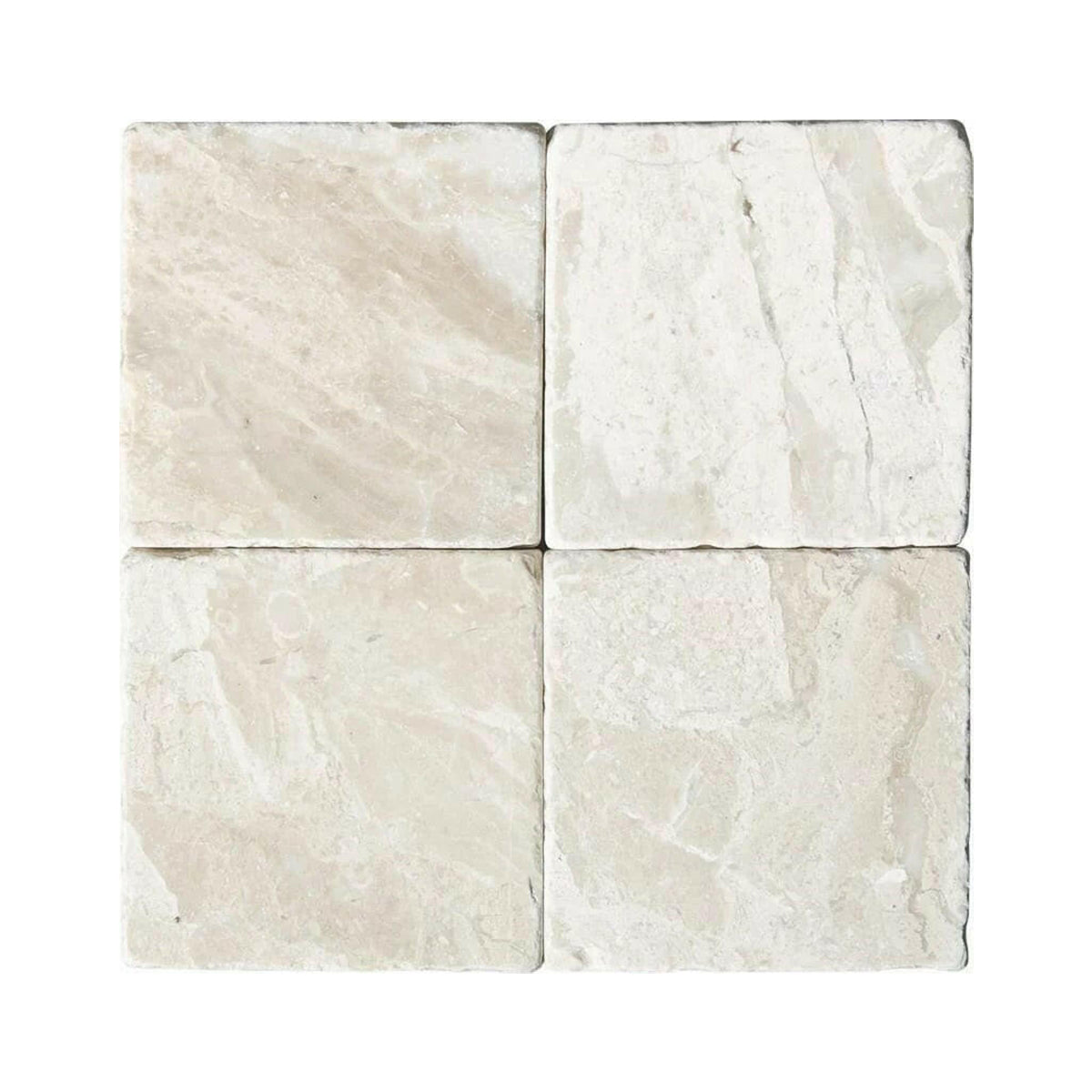 4x4 Diano Royal (Queen Beige) Marble Tumbled Tile