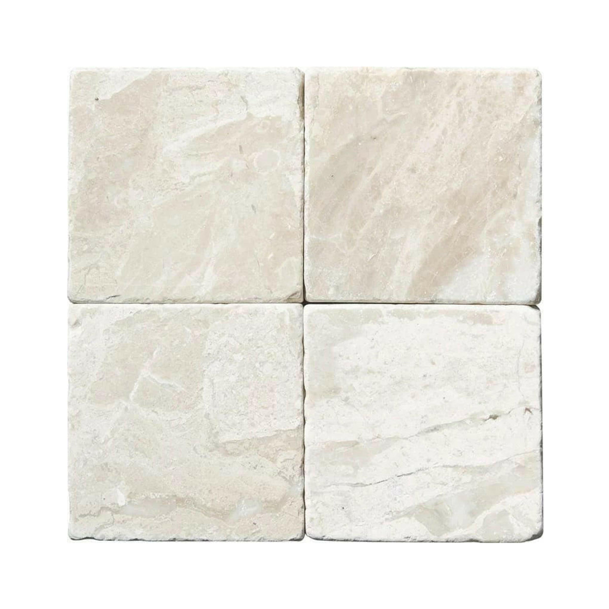 4x4 Diano Royal (Queen Beige) Marble Tumbled Tile - American Tile Depot