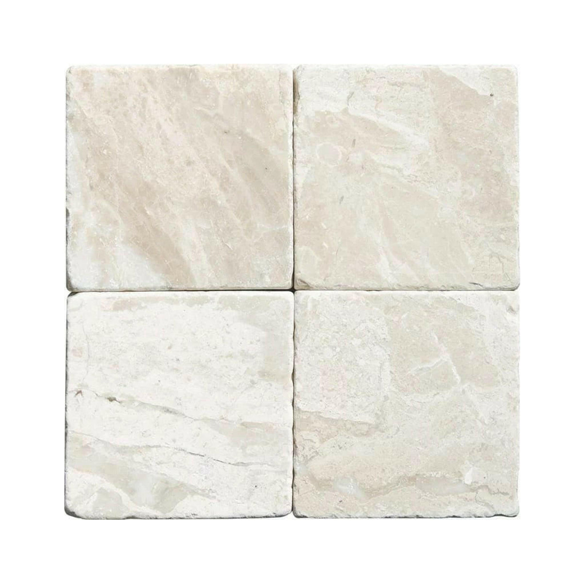 4x4 Diano Royal (Queen Beige) Marble Tumbled Tile - American Tile Depot