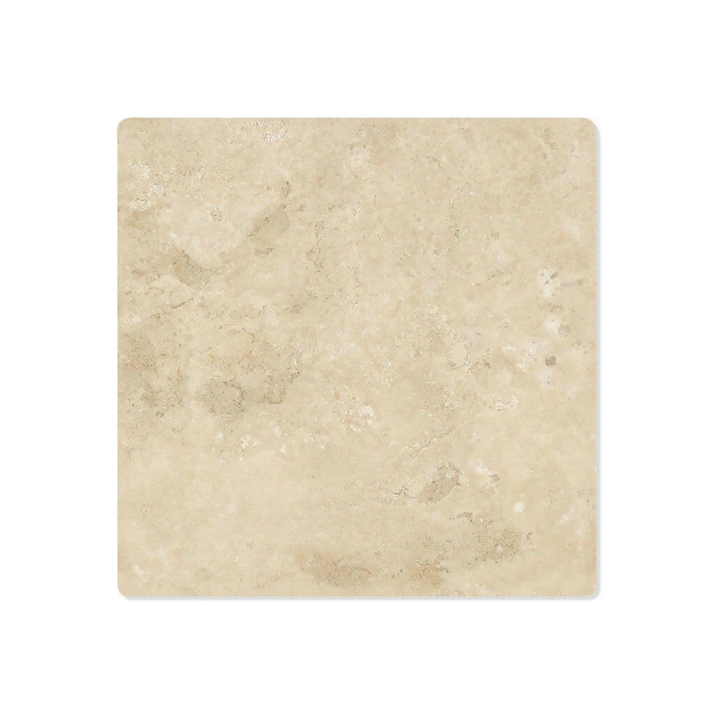 4x4 Durango Cream Travertine Tumbled Tile - American Tile Depot