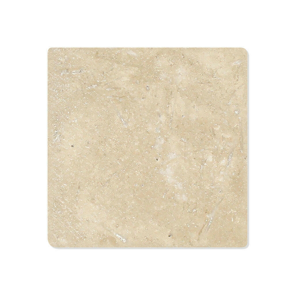 4x4 Durango Cream Travertine Tumbled Tile - American Tile Depot