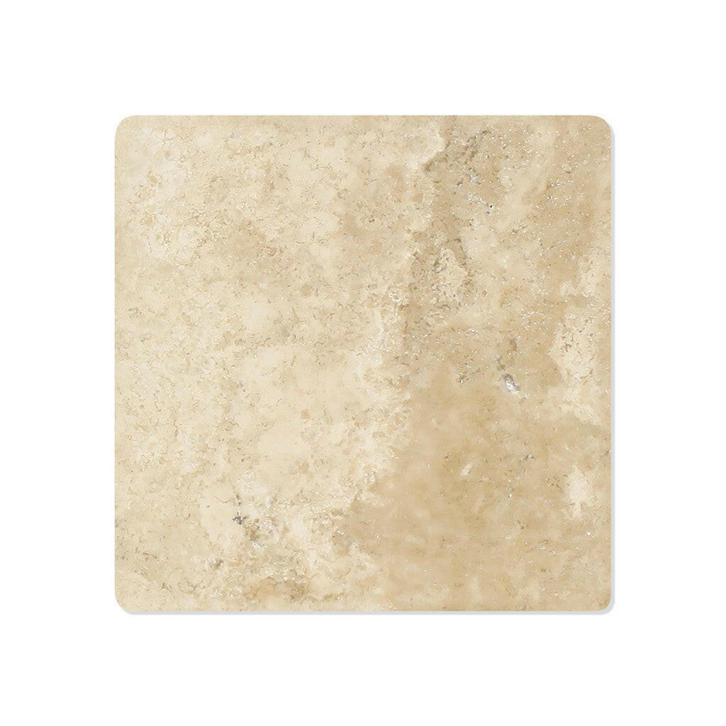 4x4 Durango Cream Travertine Tumbled Tile - American Tile Depot