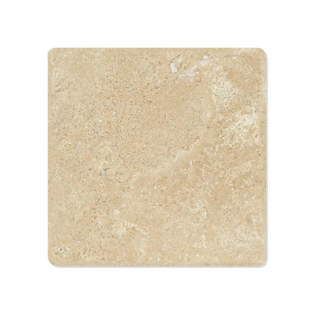 4x4 Durango Cream Travertine Tumbled Tile - American Tile Depot