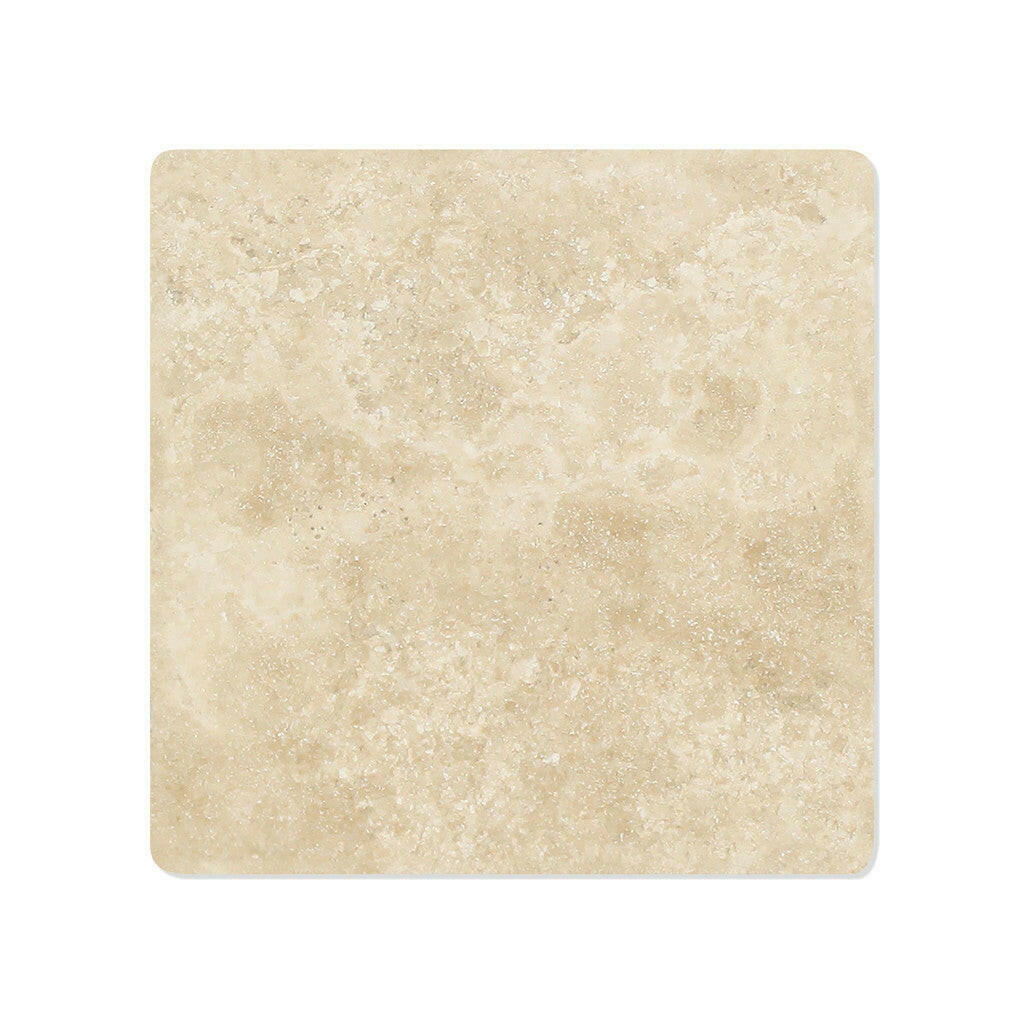 4x4 Durango Cream Travertine Tumbled Tile - American Tile Depot