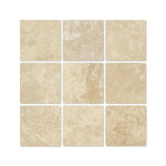 4x4 Durango Cream Travertine Tumbled Tile - American Tile Depot