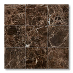 4x4 Emperador Dark Marble Polished Tile - American Tile Depot