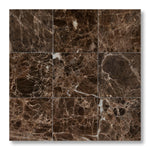 4x4 Emperador Dark Marble Polished Tile - American Tile Depot