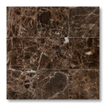 4x4 Emperador Dark Marble Polished Tile - American Tile Depot
