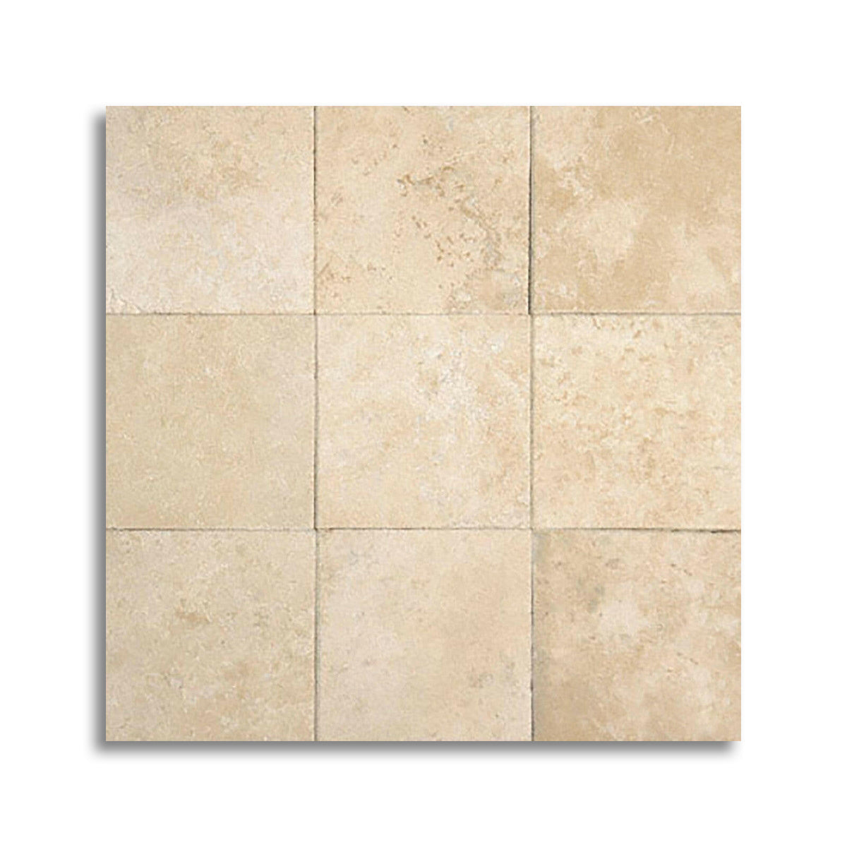 4x4 Ivory Travertine Filled & Honed Tile - American Tile Depot