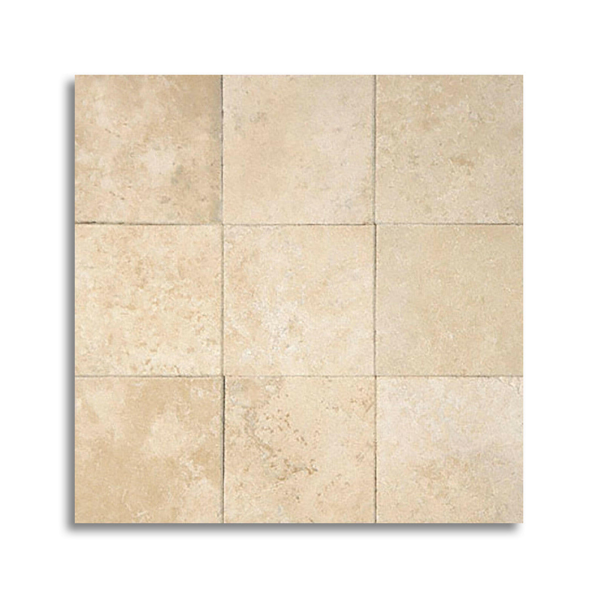 4x4 Ivory Travertine Filled & Honed Tile