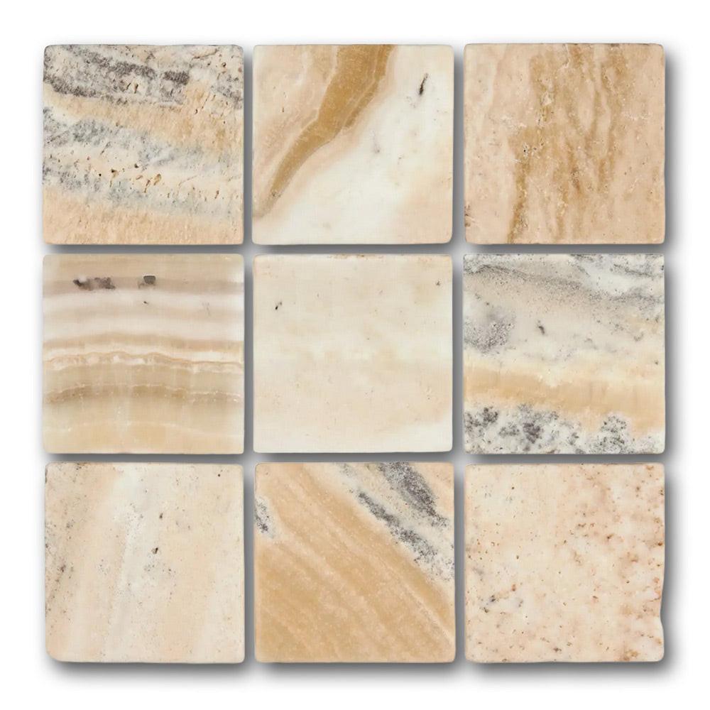 4x4 Latravonya Travertine Tumbled Tile 4x4 Latravonya Travertine Tumbled Tile - American Tile Depot