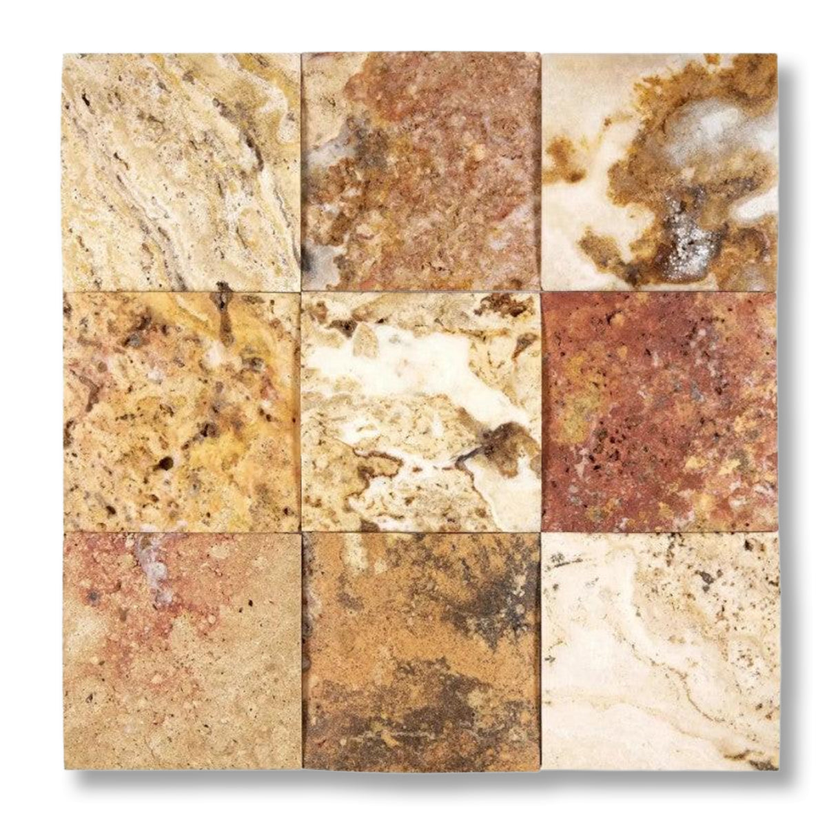 4x4 Scabos Travertine CNC Arched Tile - American Tile Depot