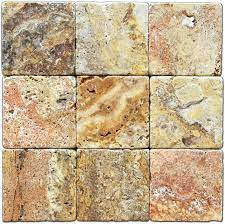 4x4 Scabos Travertine Tumbled Tile - American Tile Depot