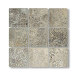 4x4 Silver Travertine Tumbled Tile - American Tile Depot