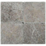 4x4 Tundra Gray (Atlantic Gray) Marble Tumbled Tile 4x4 Tundra Gray (Atlantic Gray) Marble Tumbled Tile - American Tile Depot