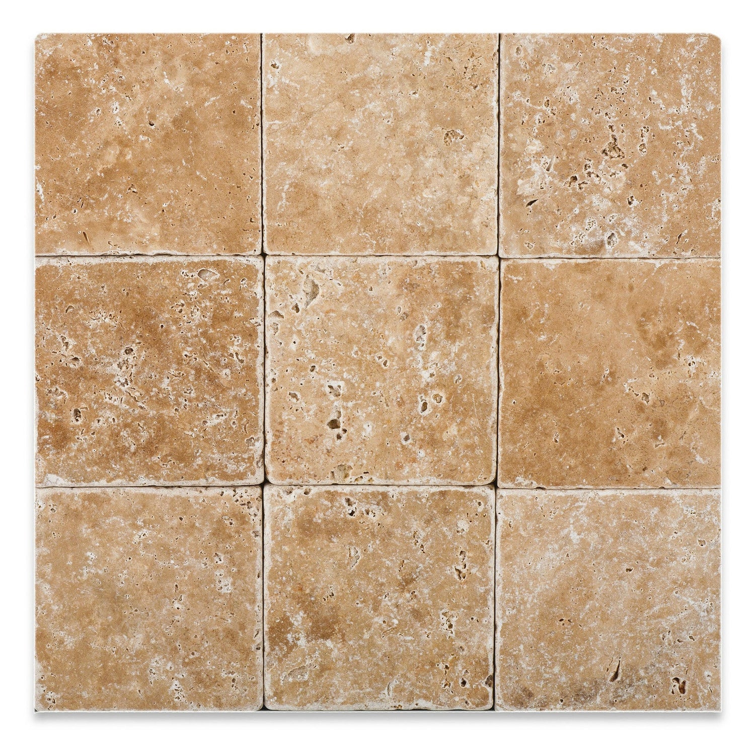 4x4 Walnut Travertine Tumbled Tile 4x4 Walnut Travertine Tumbled Tile - American Tile Depot