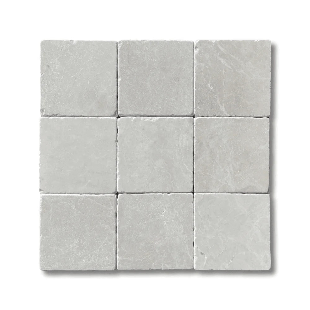 4x4 White Pearl / Botticino Marble Tumbled Tile 4x4 White Pearl / Botticino Marble Tumbled Tile - American Tile Depot