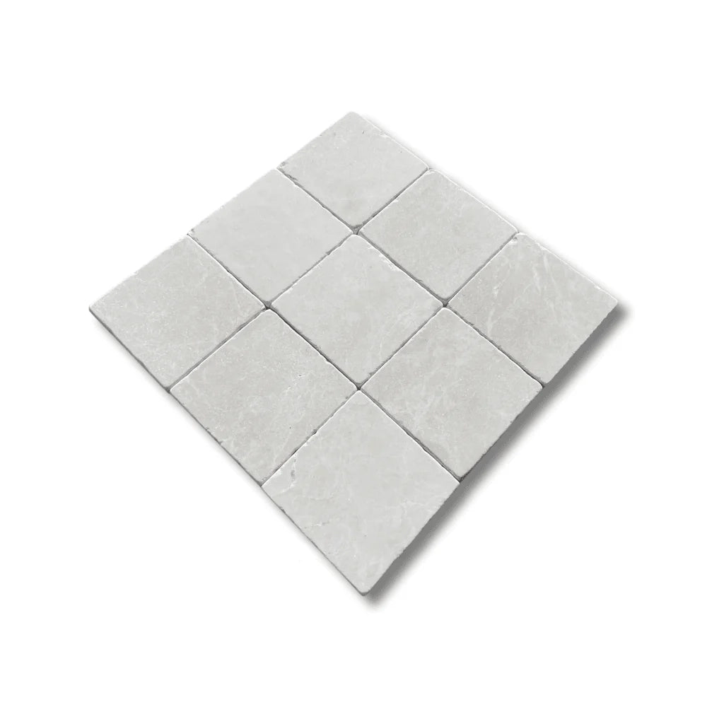 4x4 White Pearl / Botticino Marble Tumbled Tile 4x4 White Pearl / Botticino Marble Tumbled Tile - American Tile Depot