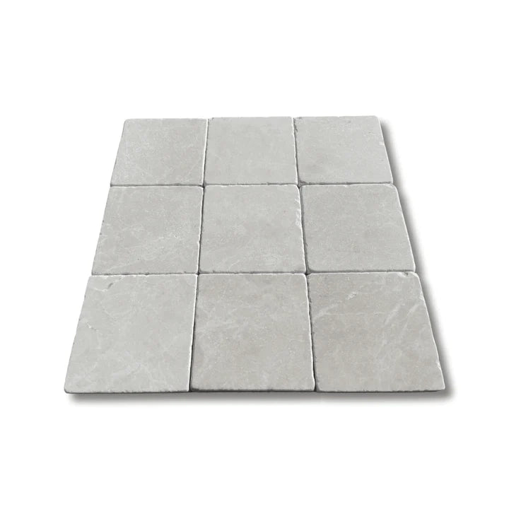 4x4 White Pearl / Botticino Marble Tumbled Tile 4x4 White Pearl / Botticino Marble Tumbled Tile - American Tile Depot