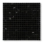 5/8x5/8 Black Marquina Marble Honed Mosaic Tile - American Tile Depot