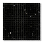 5/8x5/8 Black Marquina Marble Honed Mosaic Tile - American Tile Depot