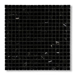 5/8x5/8 Black Marquina Marble Honed Mosaic Tile - American Tile Depot