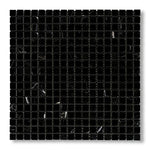5/8x5/8 Black Marquina Marble Honed Mosaic Tile - American Tile Depot