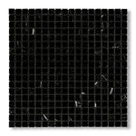 5/8x5/8 Black Marquina Marble Honed Mosaic Tile - American Tile Depot