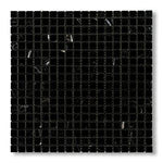 5/8x5/8 Black Marquina Marble Honed Mosaic Tile - American Tile Depot